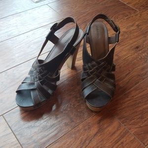 Wood block heel sandals